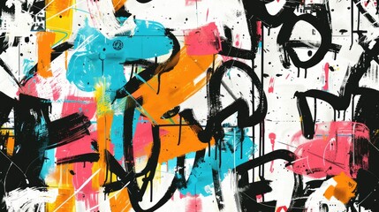 Abstract graffiti-style artwork with vibrant colors and dynamic brush strokes.
