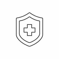 medical cross shield icon vector sign