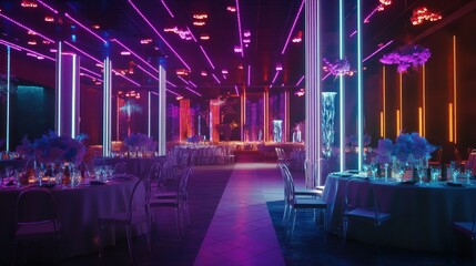 Neon-Lit Event Venue