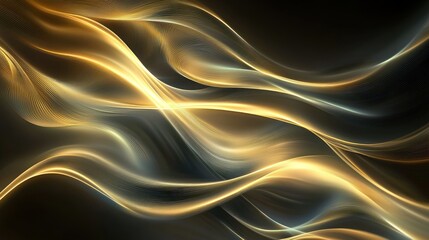 Fototapeta premium Abstract Golden Waves: A Symphony of Light and Flow