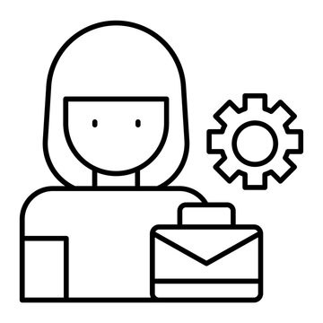 woman holding briefcase with gear clip art preview