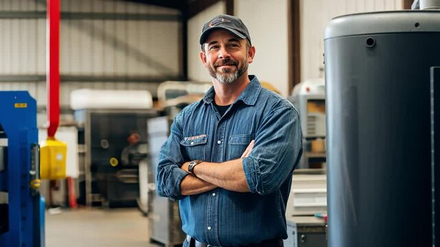 A man custom equipment designer creates innovative custom equipment, tailored to meet specific industrial needs