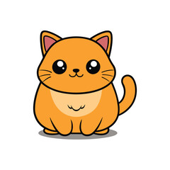 Cute cartoon character kitten illustration