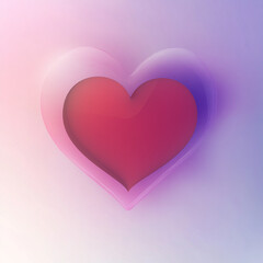 Vibrant Red Heart with Ethereal Glow Romantic Gradient Background