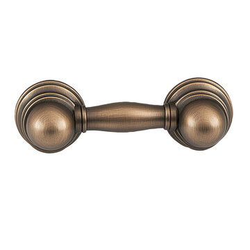 Antique bronze cabinet pull, studio shot, white background, home decor