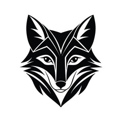 Geometric Fox Head Logo silhouette vector illustration