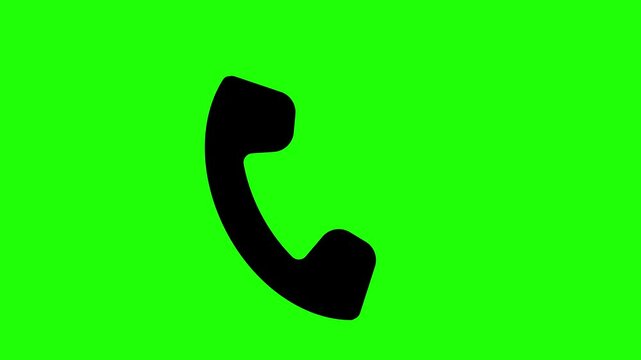 The incoming phone call icon. Phone ringer sign with green screen. Simple animations.