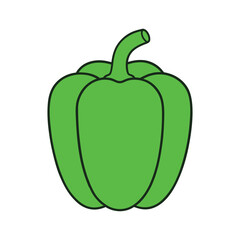 green bell pepper vector illustration