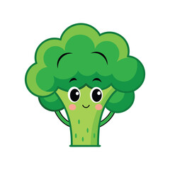 Cute cartoon broccoli vector illustration