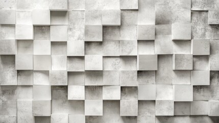 a wall made of squares of cement