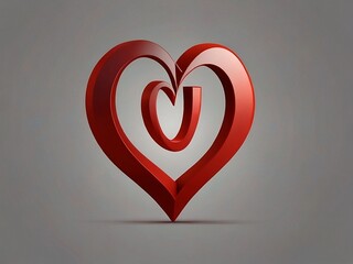 Glossy Red Love Symbol with 3D Polished Design, Reflective Finish, and Modern Minimalistic Aesthetic on Transparent Background