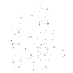 Oxygen air bubbles  flow  in water on white  background.