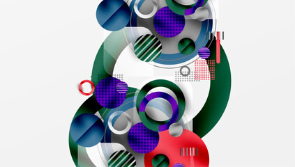 Fototapeta premium Abstract background - layered geometric shapes with smooth gradients and transparency