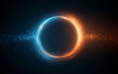 Obraz premium The background of future technology made up of particle elements and rays