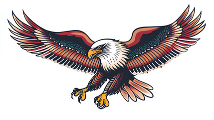 Obraz premium eagle tattoo design. American traditional style, eagle tattoo flash 