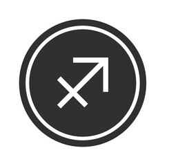 Sagittarius. Zodiac signs symbol. Astrological and horoscope icon. Flat vector images in simple style