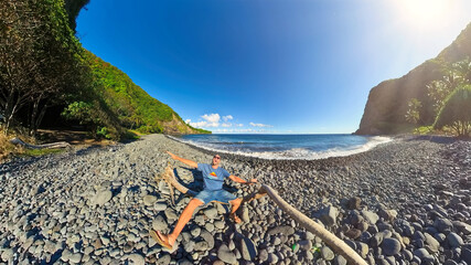 A free and Happy Man at the Hawaiian Island called Maui