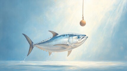 Naklejka premium Tuna Jumping from the Water.