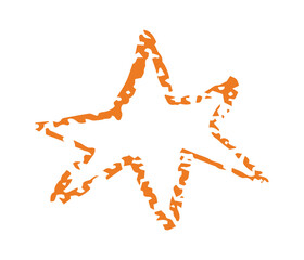 Fototapeta premium Abstract Grunge Star Crayon Effect Vector for Stickers, Logos, Labels, and Creative Kids Projects or DIY Crafts
