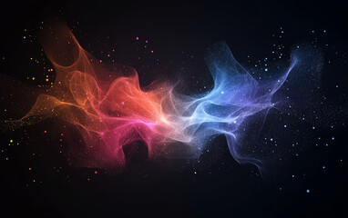 Fototapeta premium The background of future technology made up of particle elements and rays