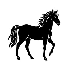 horse silhouette isolated on white