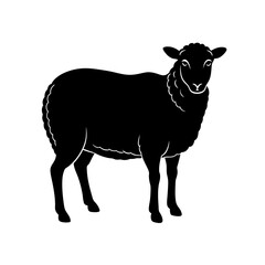 black silhouette of a sheep