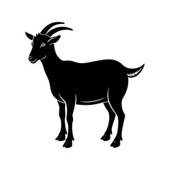 goat silhouette isolated on white