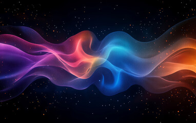 Obraz premium The background of future technology made up of particle elements and rays