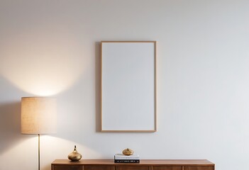 Empty Mock Up Picture Frame on Cozy Colored Living Room's Wall,Frame mockup, ISO A paper size. Living room wall poster mockup. Interior mockup with house background. Modern interior design. 3D render,