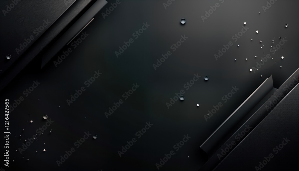 Poster Abstract dark dynamic design with diagonal lines. Modern halftone gradient. Stylish three dimensional business cover. Elegant industrial style with metallic elements. Geometric shapes. Gloomy,