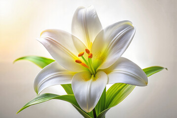 Obraz premium Close-up of a blooming white lily