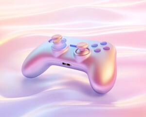 Pastel Gaming Controller on Abstract Background