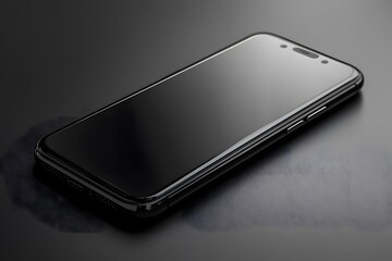 A smartphone with a leaf on a table representing technology and nature