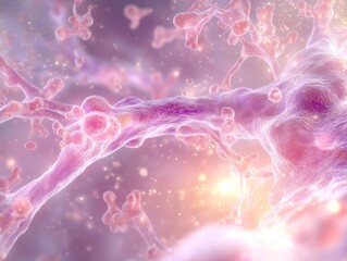 Microscopic View of Neuron Connections.