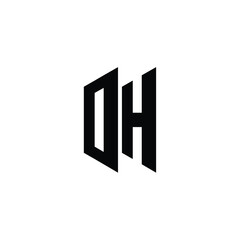 OH monogram logo design letter text name symbol monochrome logotype alphabet character simple logo