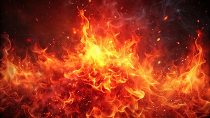 Fototapeta premium Image of Fiery Combustion with Embers and Smoke