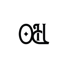 OH monogram logo design letter text name symbol monochrome logotype alphabet character simple logo