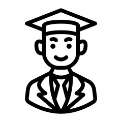 male student avatar outline