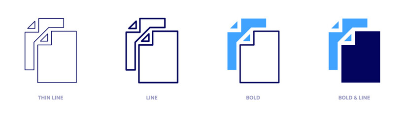 File shredder icon in 4 different styles. Thin Line, Line, Bold, and Bold Line. Duotone style. Editable stroke