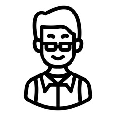 male teacher avatar outline
