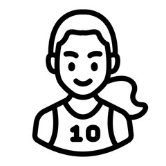 female athlete avatar outline