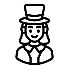 female magician avatar outline