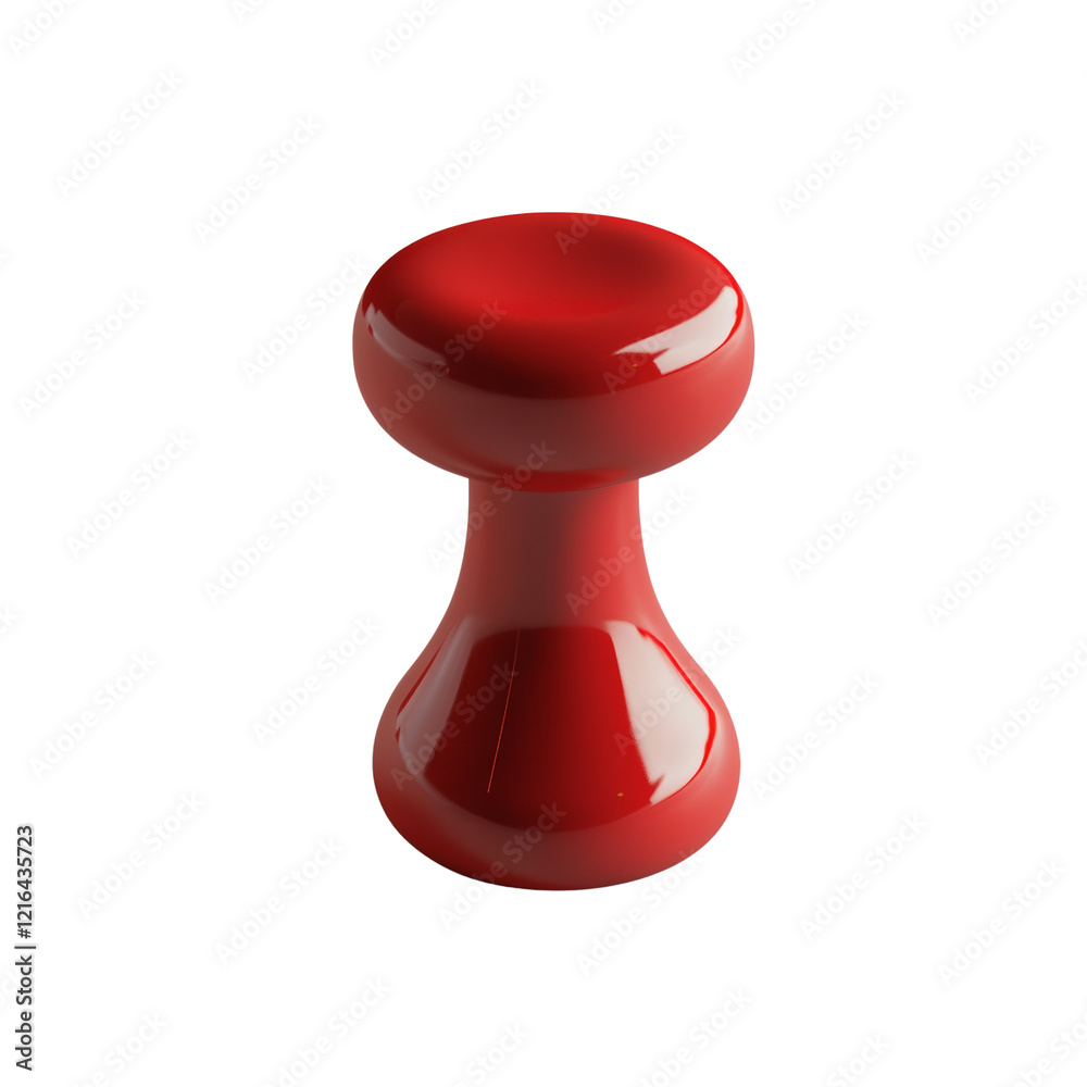 Poster the image shows a single, large red pushpin with a glossy finish against a black background.