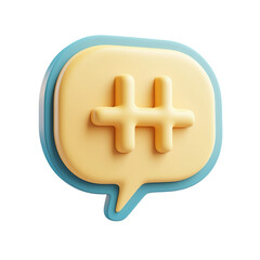 Fototapeta premium Yellow and blue symbol with a plus sign in the middle