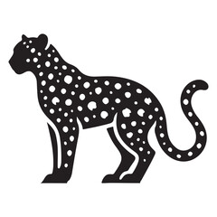 Elegant Leopard Silhouette Illustration in Standing Pose
