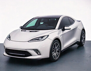 Naklejka premium Futuristic 3D illusion of EV car model design