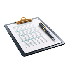 Clipboard with a pen on it