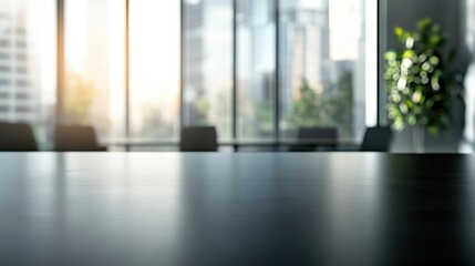 a table with a plant in the background