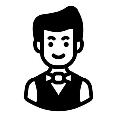 male waiter avatar solid