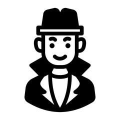 male intelligence agent avatar solid